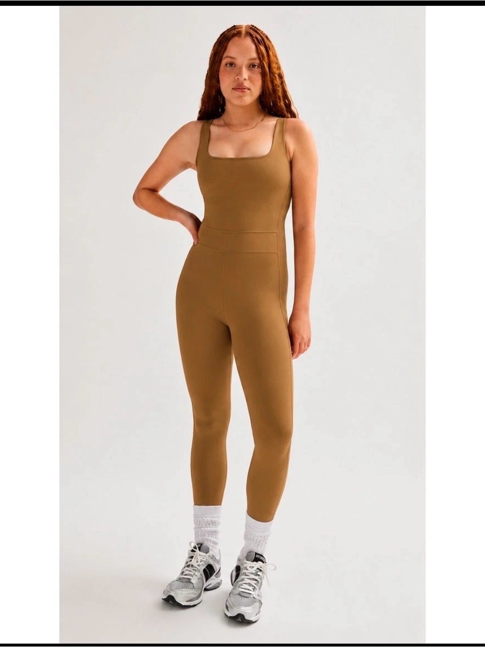 NWT GIRLFRIEND COLLECTIVE Taupe Luxe Paneled Unitard One Piece Yoga Jumpsuit